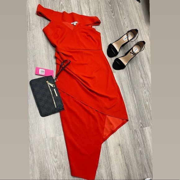 Charlotte Russe Red Dress Size Large - Picture 4 of 8